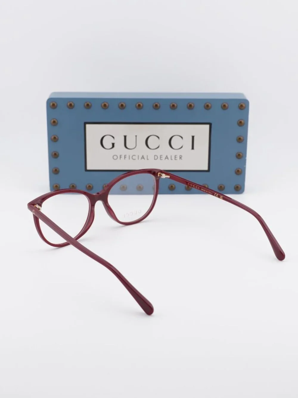 Gucci GG0550O 011 Cat Eye Eyeglasses - Burgundy 53mm